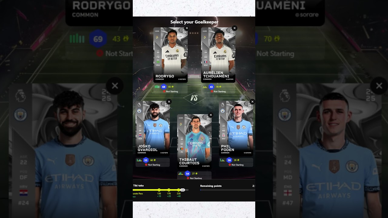 Real Madrid VS Manchester City on Sorare