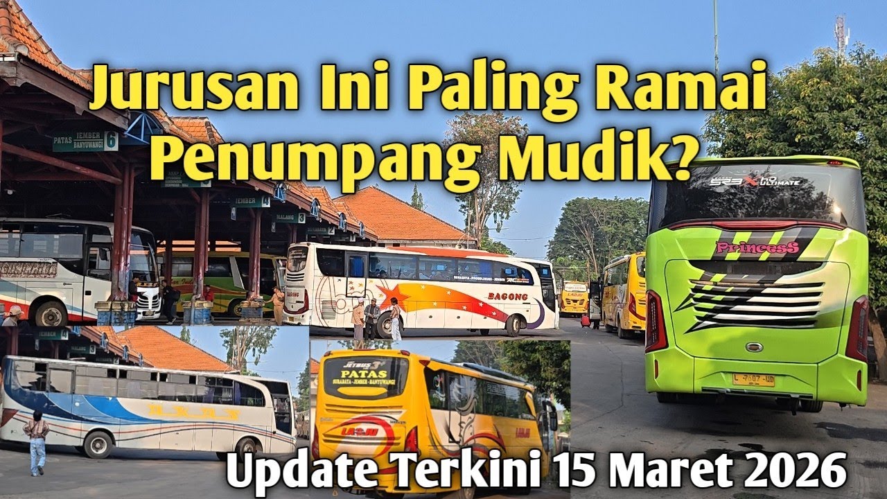 Pantauan Arus Mudik Pagi Hari di Terminal Probolinggo 15 Maret 2026