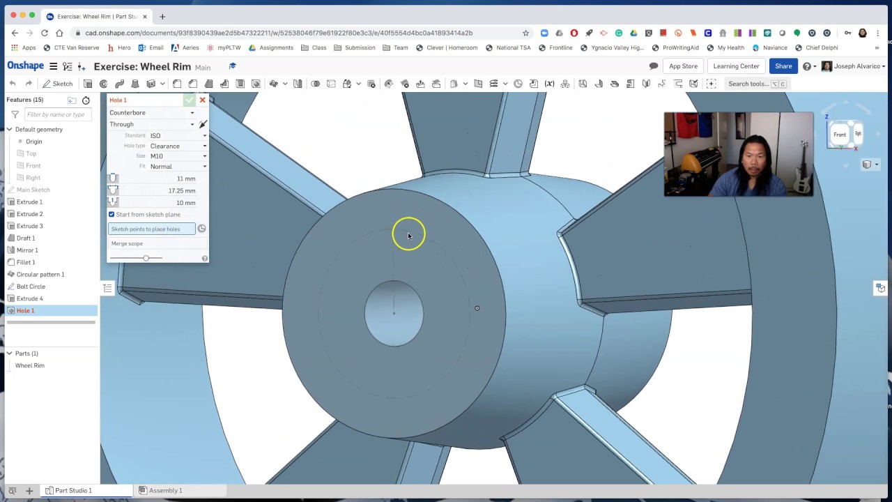 Onshape Exercise: Wheel Rim