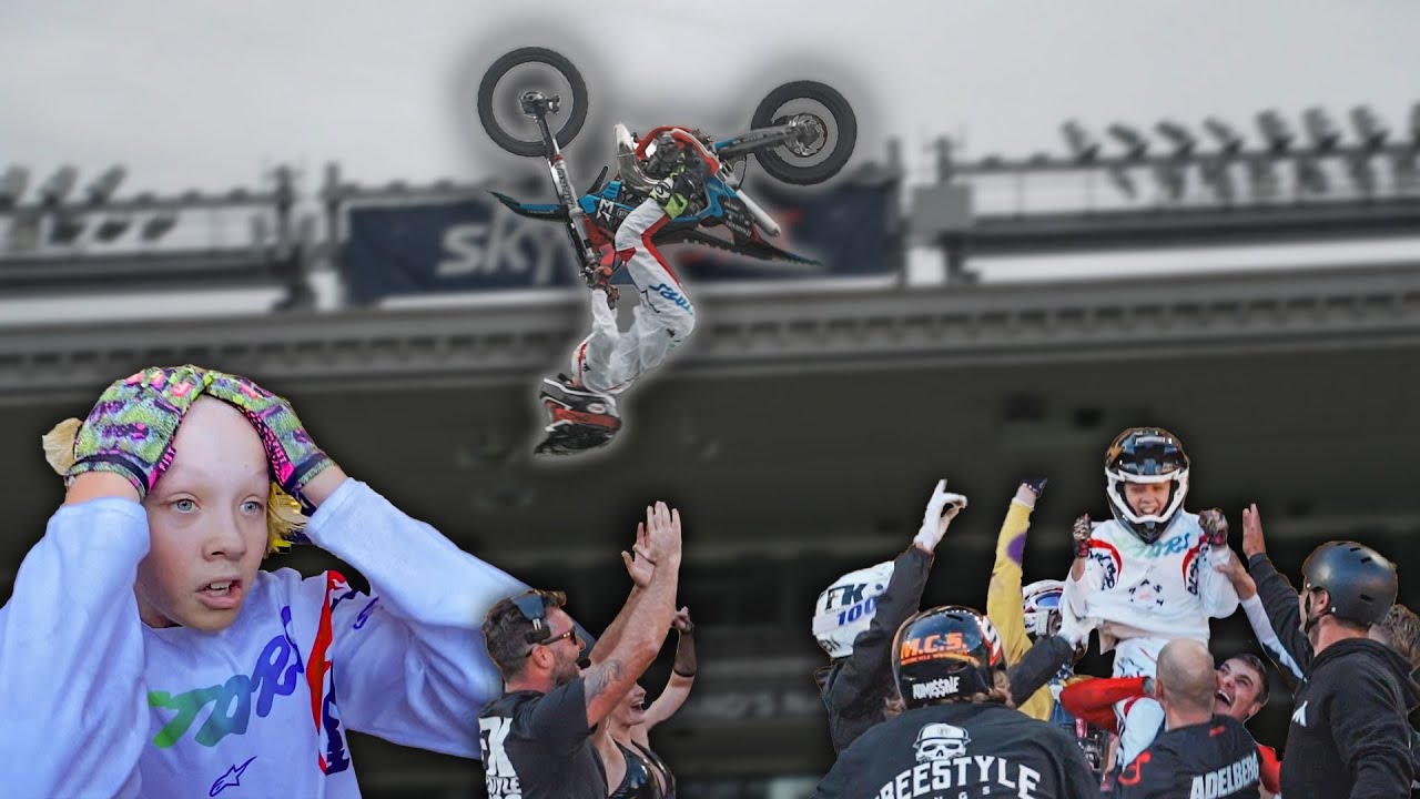Worlds First 12 Year Old To Land A Back Flip In FMX Show! Kruz Maddison Goes Big!