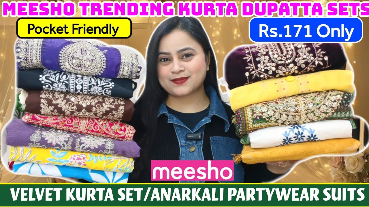 🥰Meesho Partywear Kurta Dupatta Sets Haul ✨ Stunning Festive Looks🥰Affordable Ethnic Try On #meesho