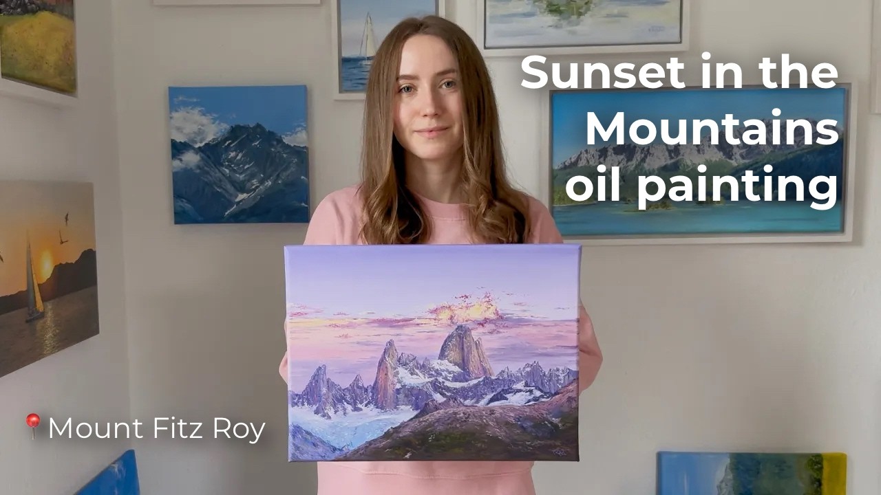 Painting Mount Fitz Roy at Sunset | Relaxing Oil Painting Process | Patagonia Mountain Landscape Art