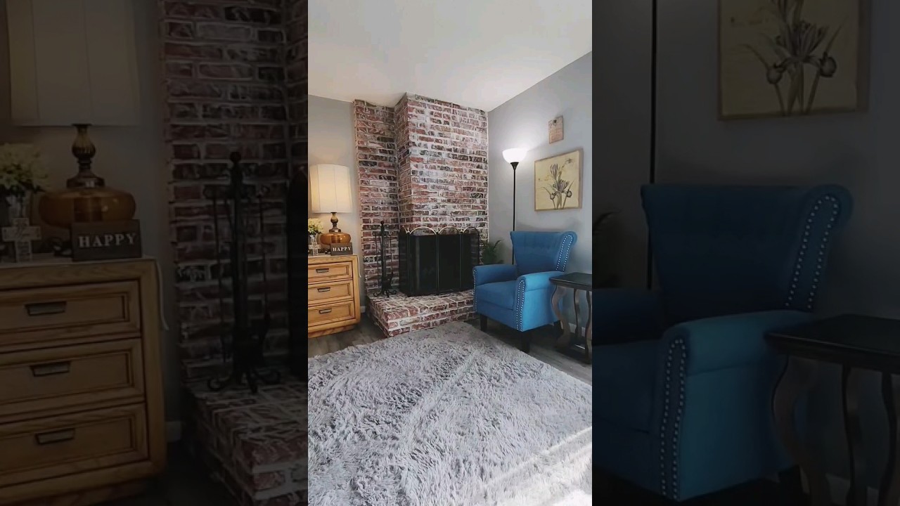 How To German Smear A Brick Fireplace The Easy Way Using Whitewash Paint!