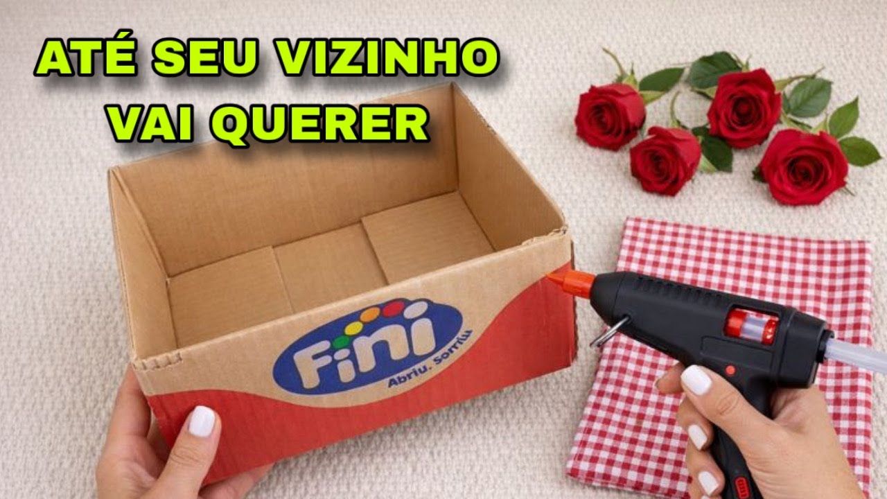 IDEIA FABULOSA COM CAIXA DE PAPELÃO E TECIDO FAÇA VOCÊ MESMO #viral #compartilhe #diy