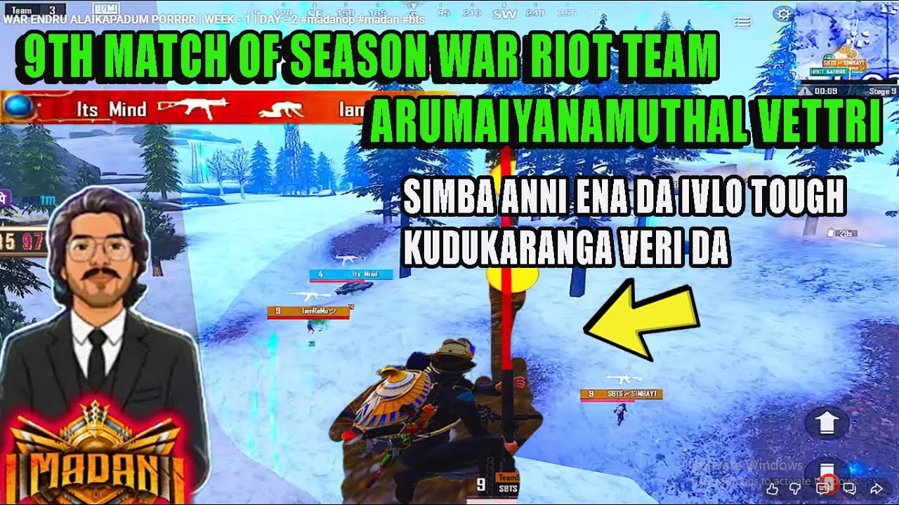 9TH MATCH OF SEASON WAR RIOT TEAM ARUMAIYANAMUTHAL VETTRI SIMBA ANNI ENA IVLO TOUGH KUDUKARANGA VERI