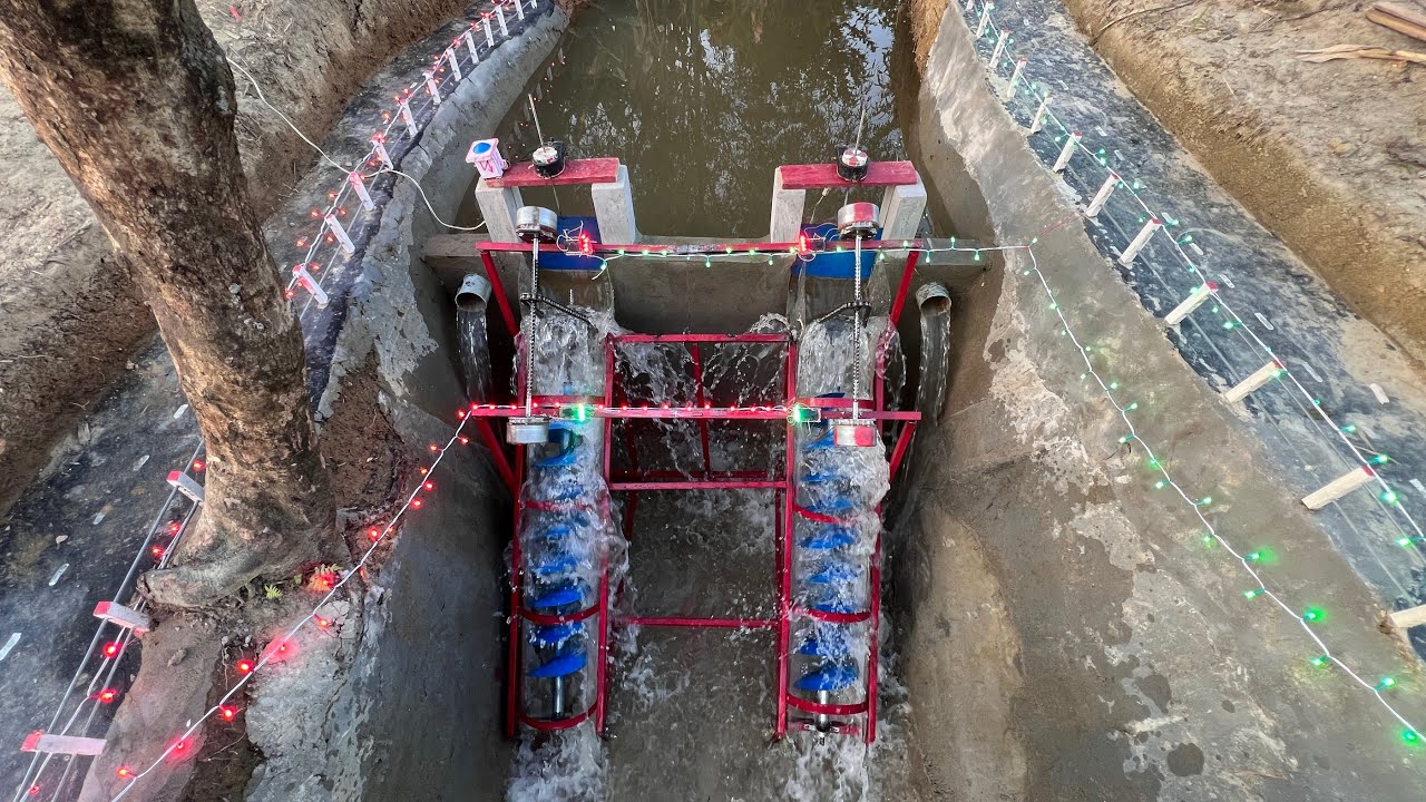 Shaft hydropower design compared to four units