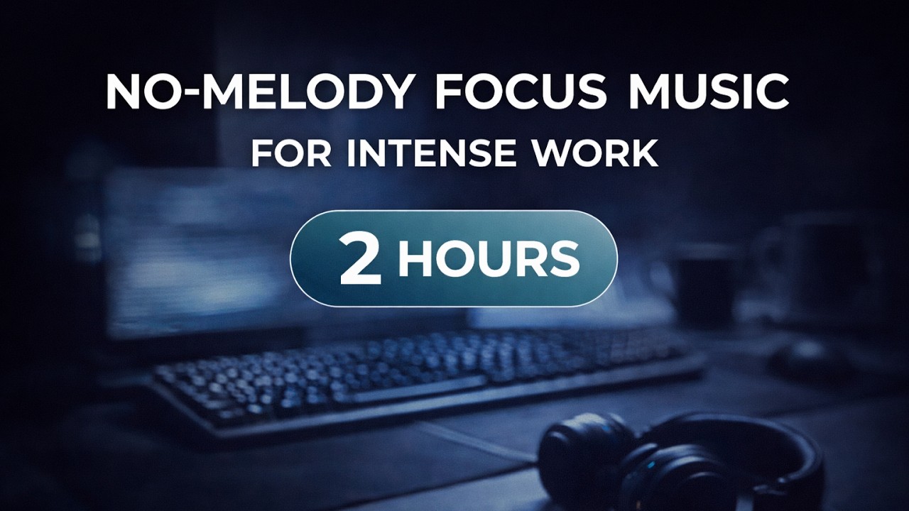🎧 No Melody Focus Music for Intense Work – 2 Hours