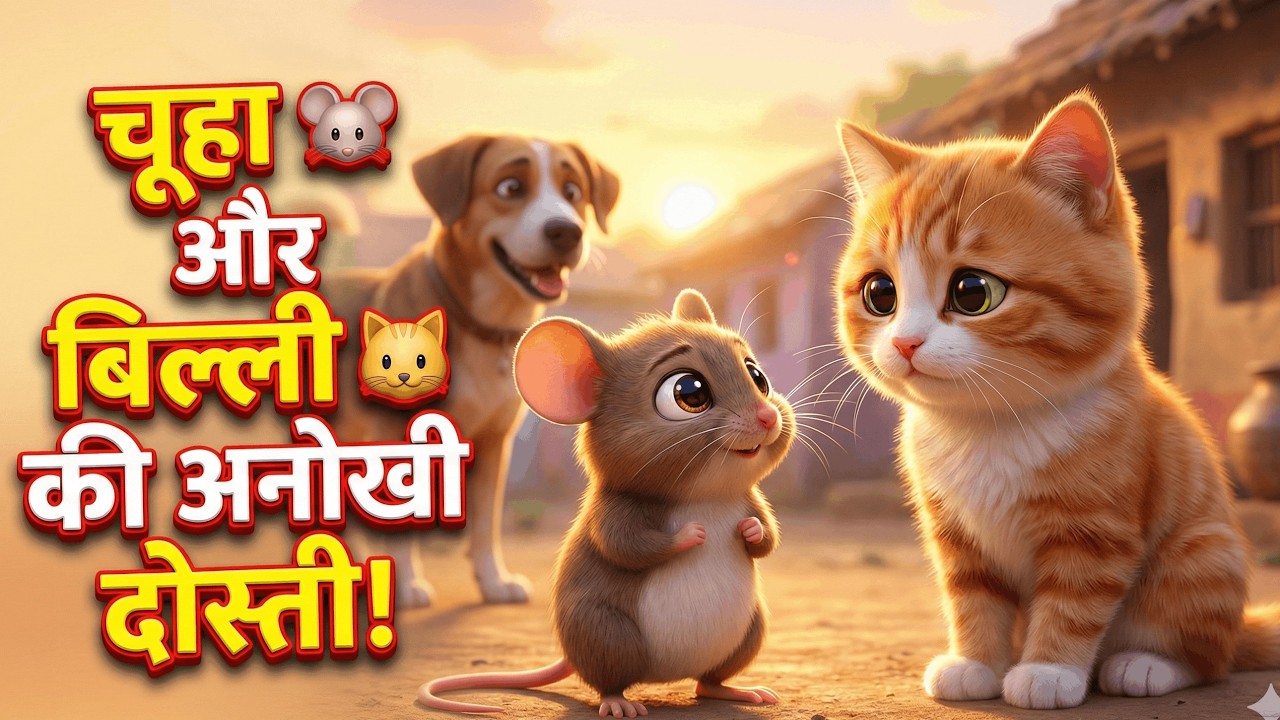 चूहा और बिल्ली की अनोखी दोस्ती 🐭🐱 | Hindi Moral Story Song for Kids | Kids Story | Hindi song