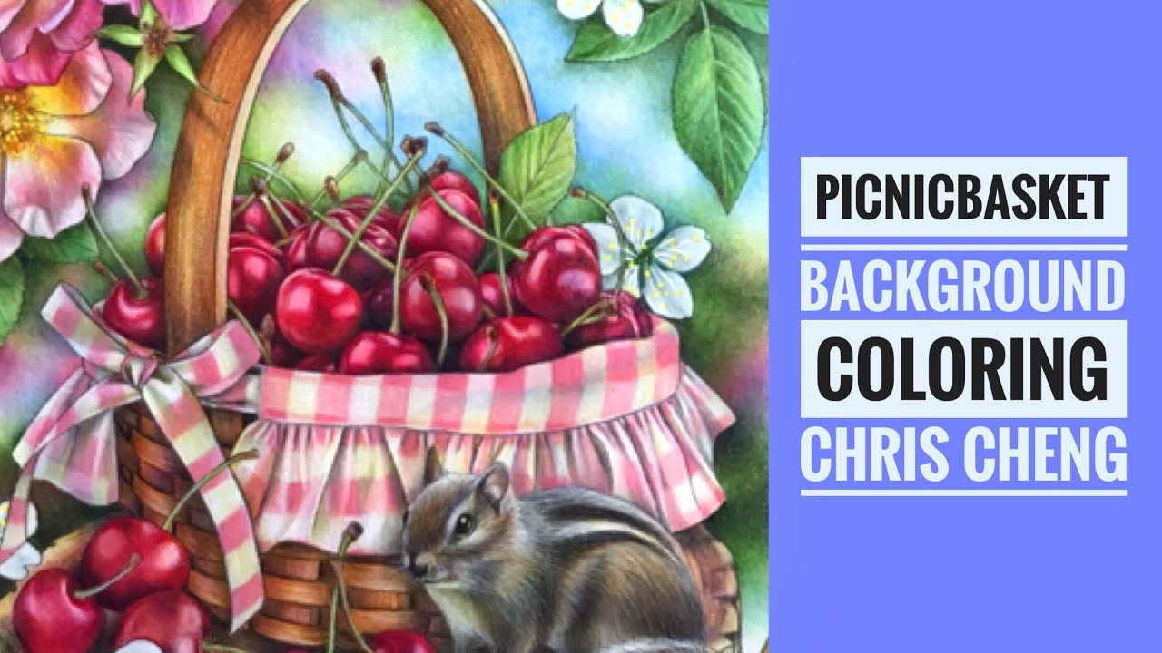 How to Color PICNIC BASKET & Blurry Background | Colored Pencils // Chris Cheng