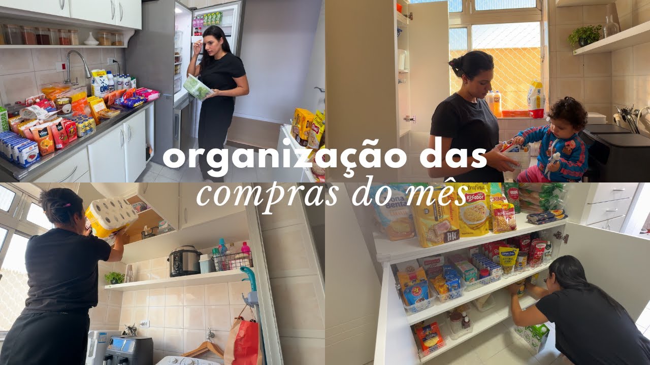 Organização das Compras do Mês 🛒 | Organizando e limpando o freezer 🥩