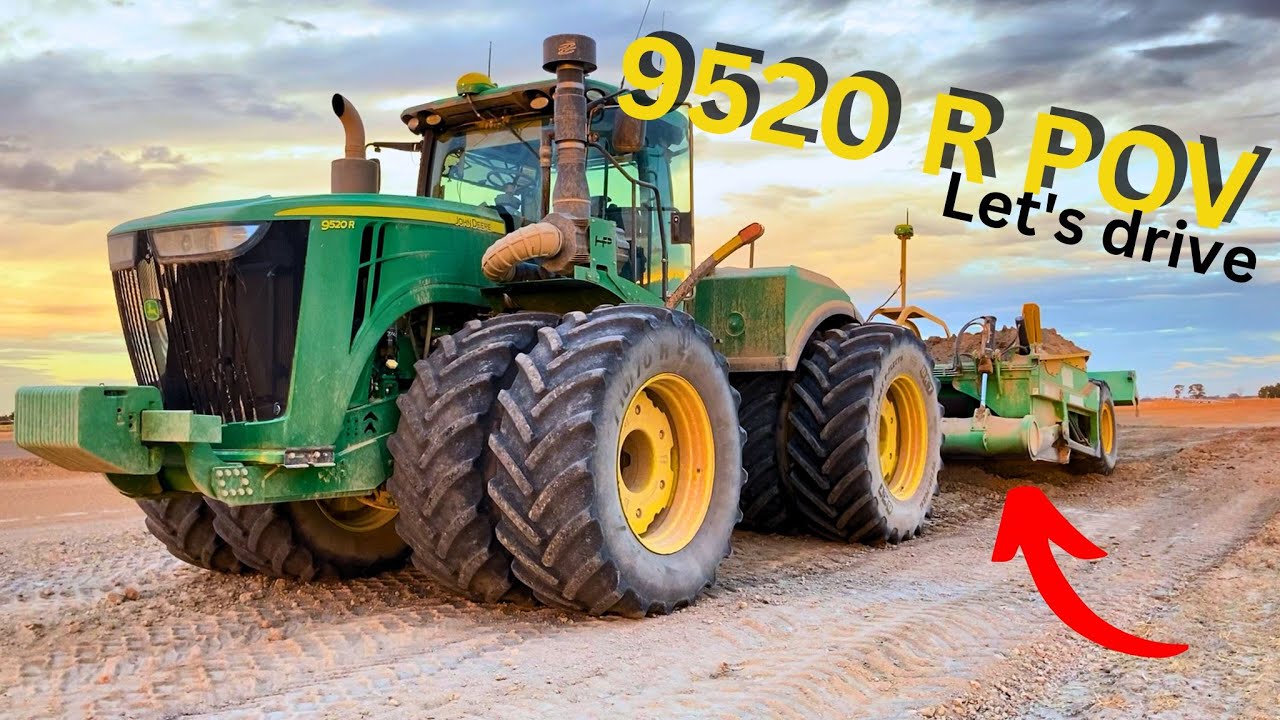 Let's drive - John Deere┃9520 R┃POV┃Felder begradigen┃How to, Laser grading