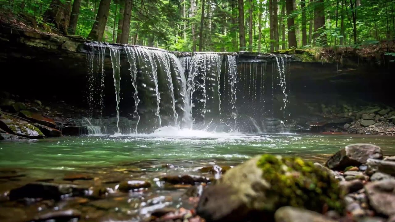 Gentle Piano Music & Water Sounds | Calm Your Mind and Meditate 🌿 Relaxing Sleep Day