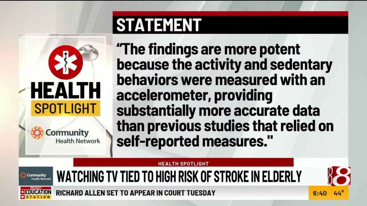 Health Spotlight: Watching TV tied to high risk of stroke in elderly