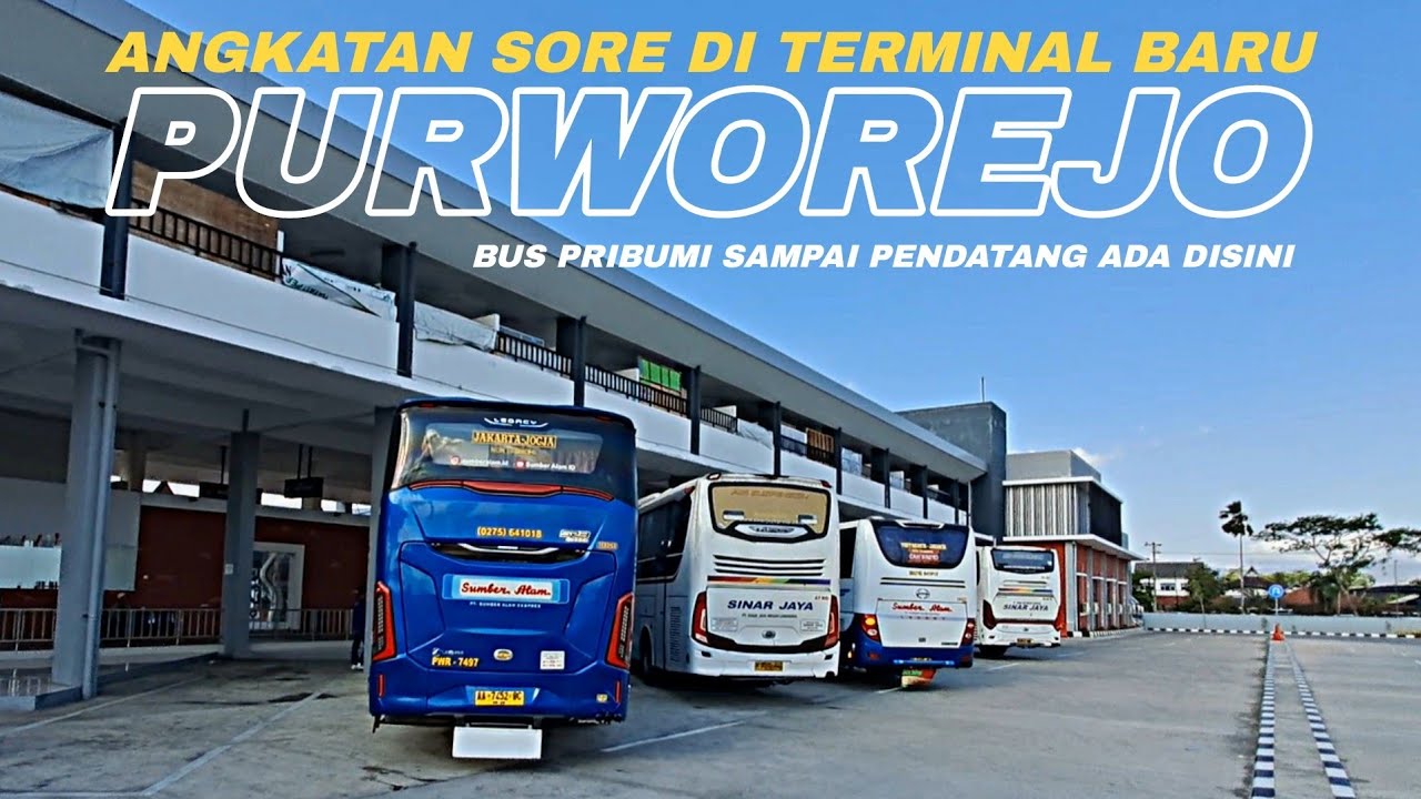 Pemberangkatan Bus Angkatan Sore Di Terminal Baru Revitalisasi Purworejo