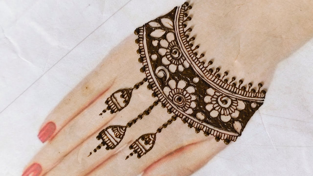beautiful jewellery mehandi designs 🥰#mehandi design#Henna designs#simple mehandi#back hand mehandi