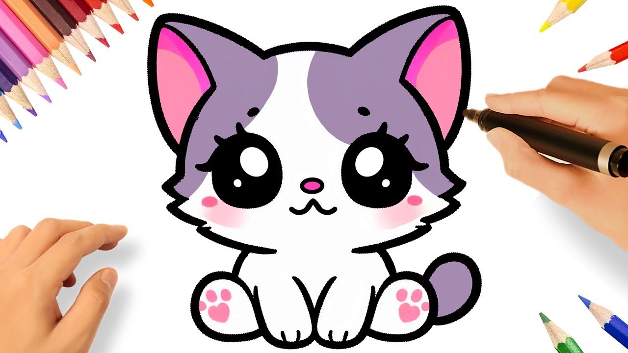 COMMENT DESSINER UN CHATON FACILEMENT 🐱❤️