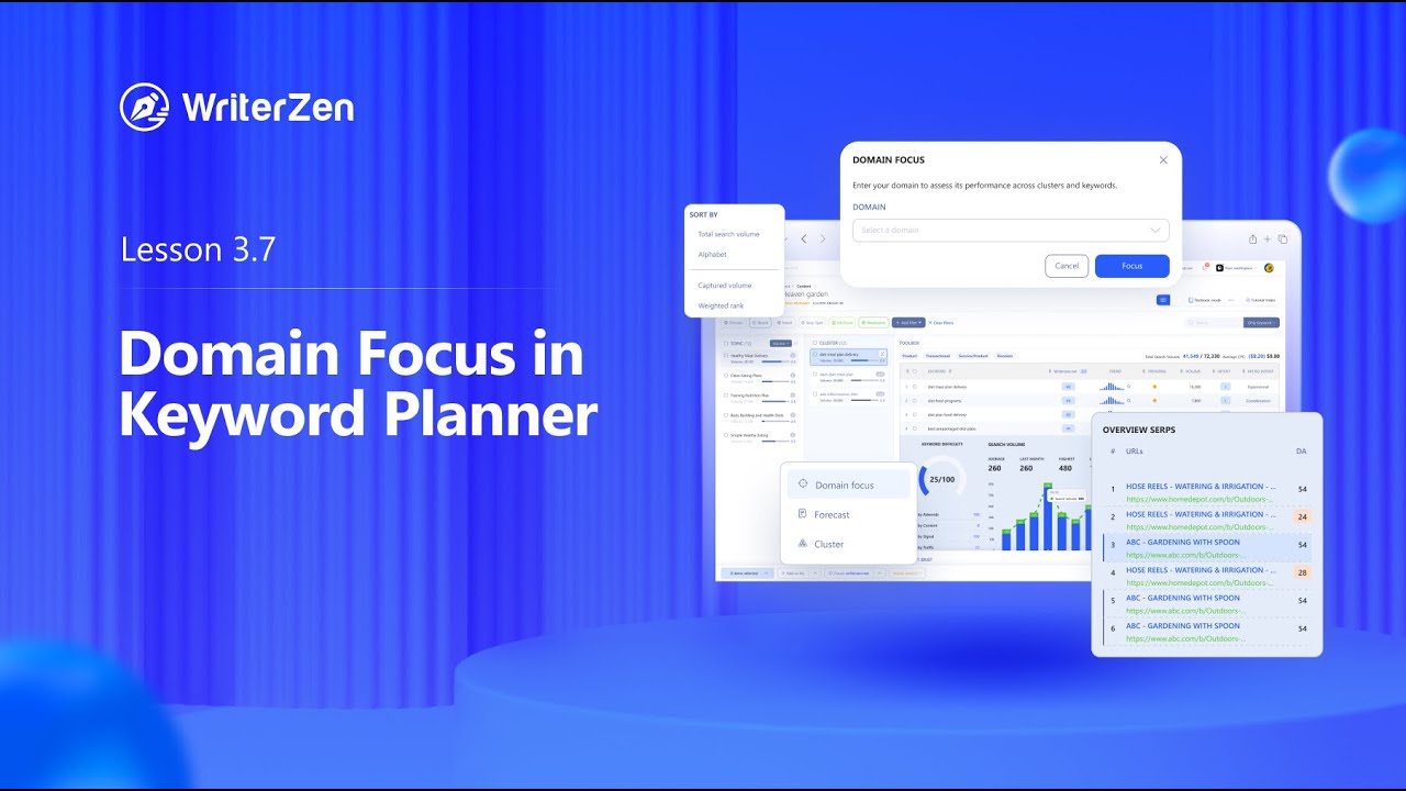 3.7 Domain Focus in Keyword Planner - WriterZen User Guide
