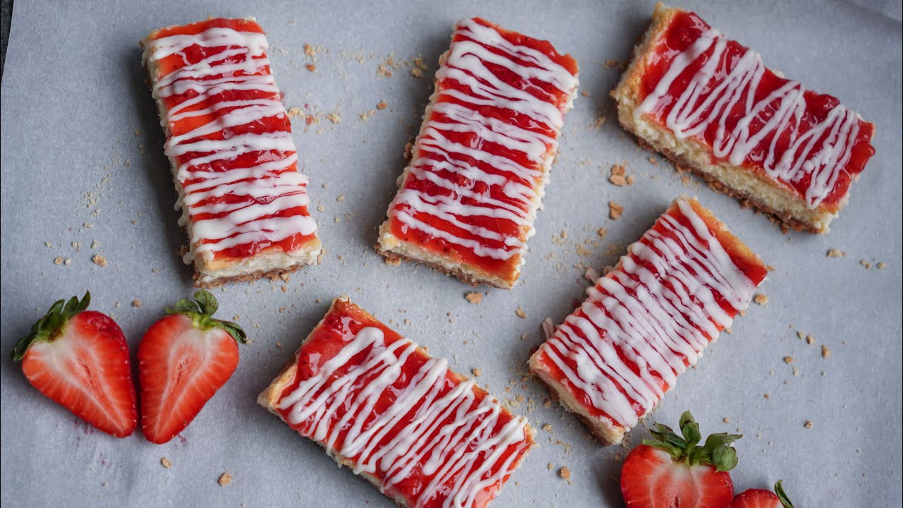 How to Make Strawberry Cheesecake Bars | Philadelphia Strawberry Cheesecake Snack Bars