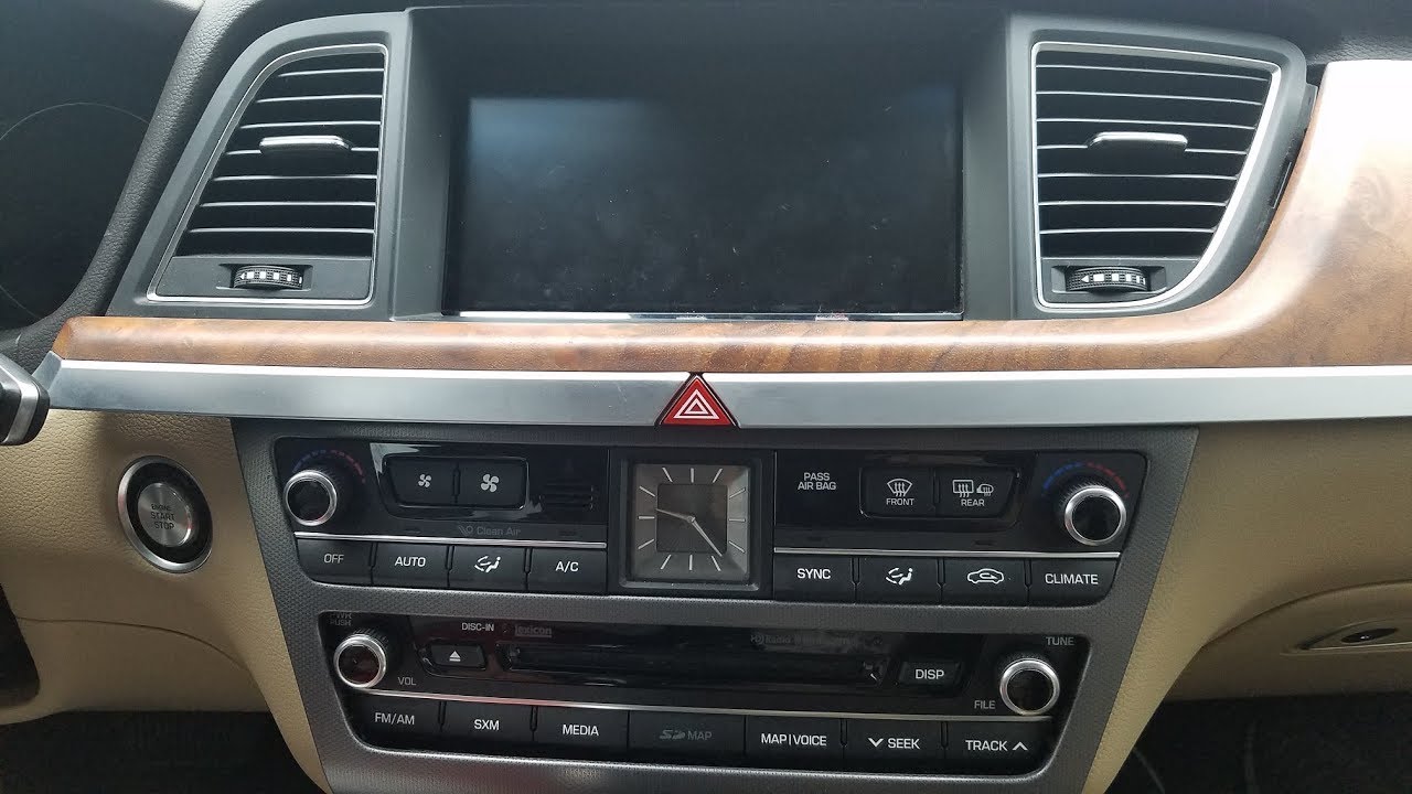 How to Remove Radio / Navigation / Display from Hyundai Genesis 2015 for Repair.