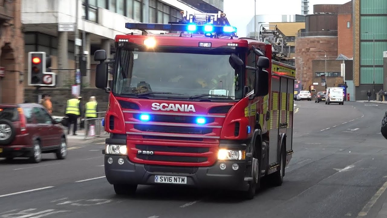 BONFIRE NIGHT: Police escort fire engines and ladder trucks responding on Fireworks Night