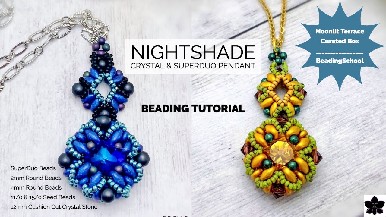 Nightshade Crystal and SuperDuo Beaded Pendant Tutorial