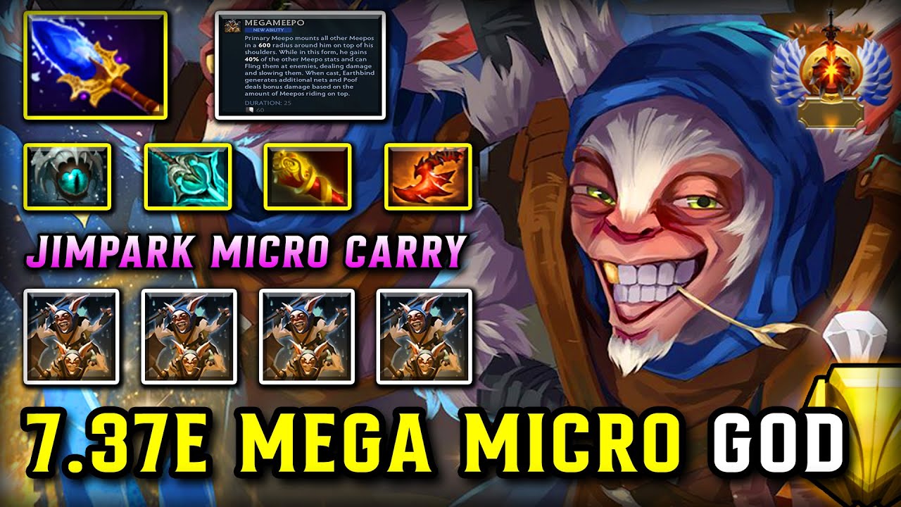 7.37E MEGA MICRO CARRY By JimPark Meepo | Aghs Scepter + Disperser Build | Vs. Tanky Army Naga Siren
