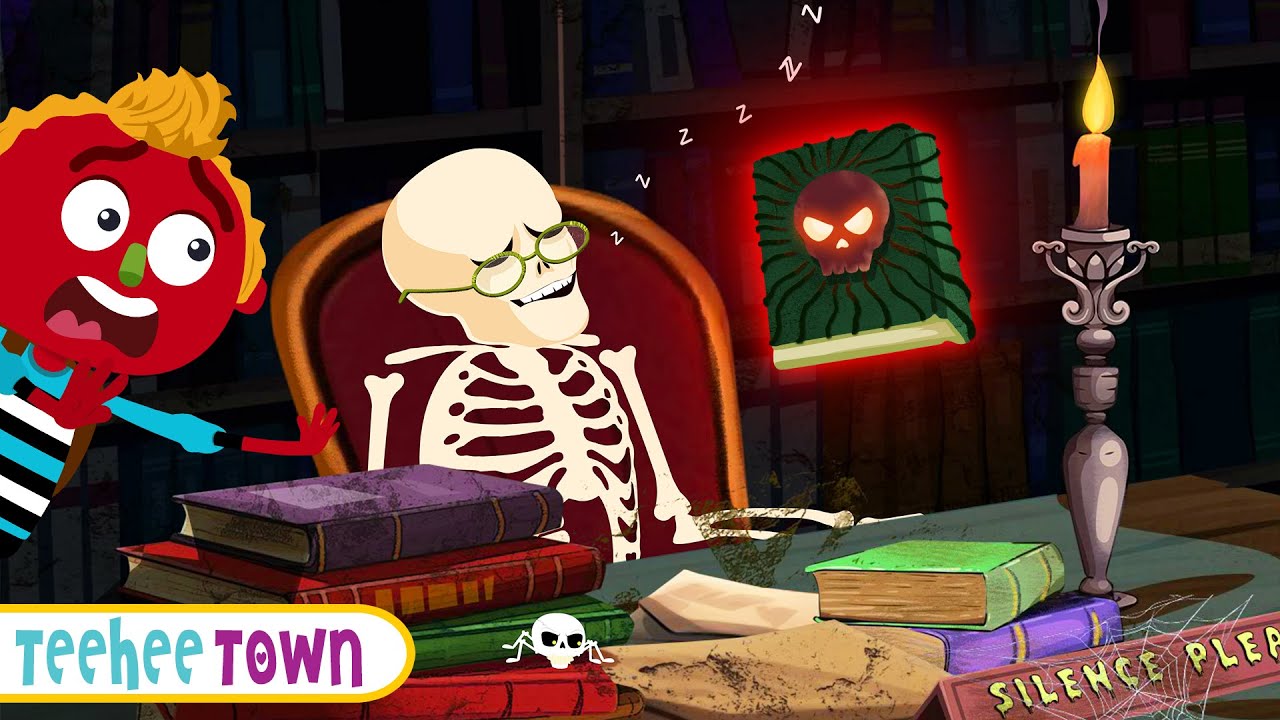 Spooky Library - Talking Book And A Skeleton | New Spooky Rhymes By Teehee Town