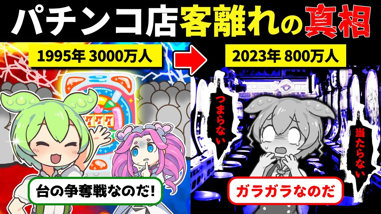 パチンコ業界の客離れがヤバすぎた…【ずんだもん解説】