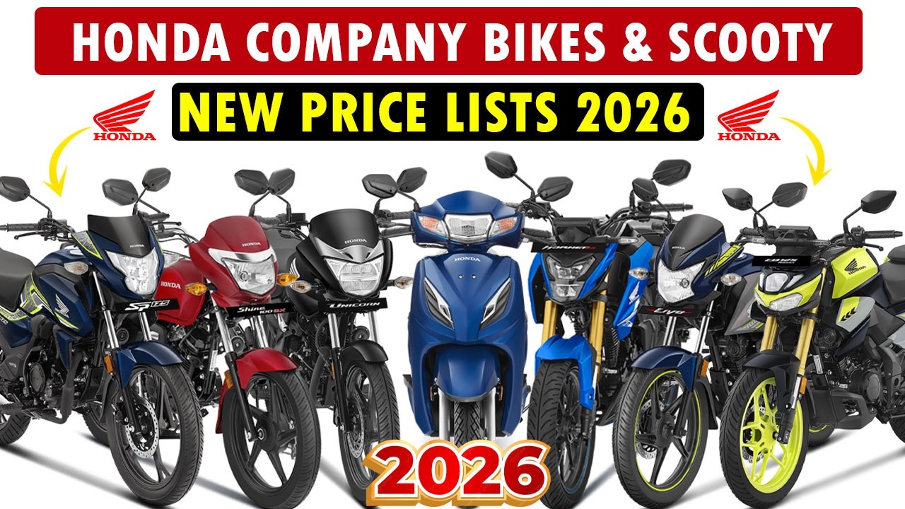 Honda All Bikes and Scooty Price List 2026 🇮🇳 New Honda Price List 2026 || On road Price 2026 Honda