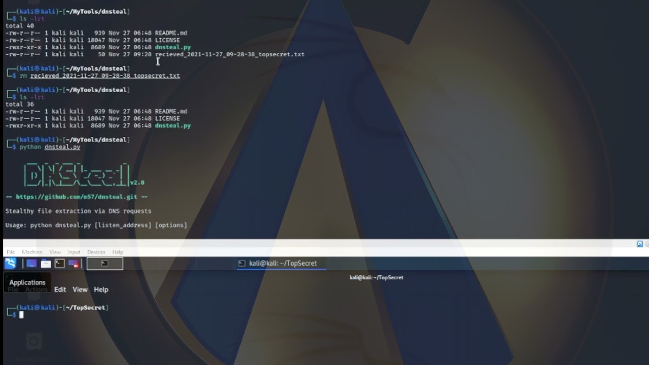 Demo Data Exfiltration using DNSSteal