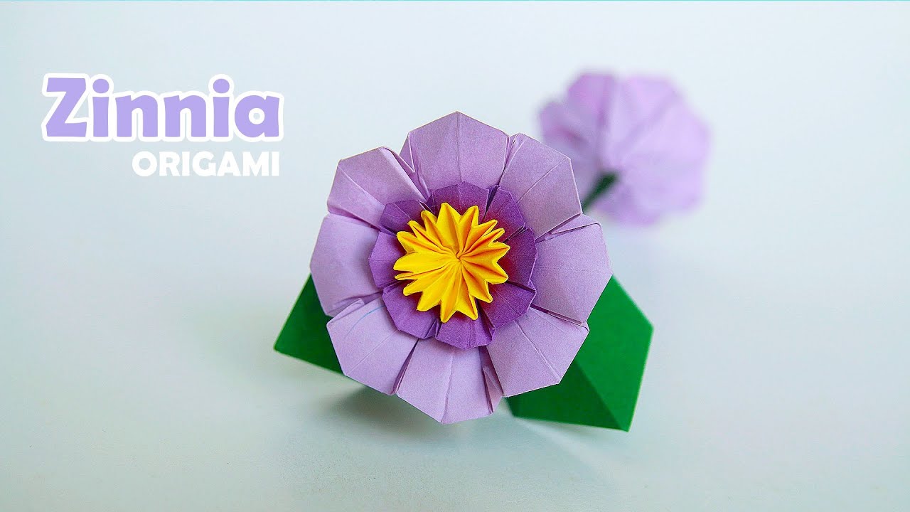 🌸 Origami Flower:  ZINNIA (Katrin Shumakov)