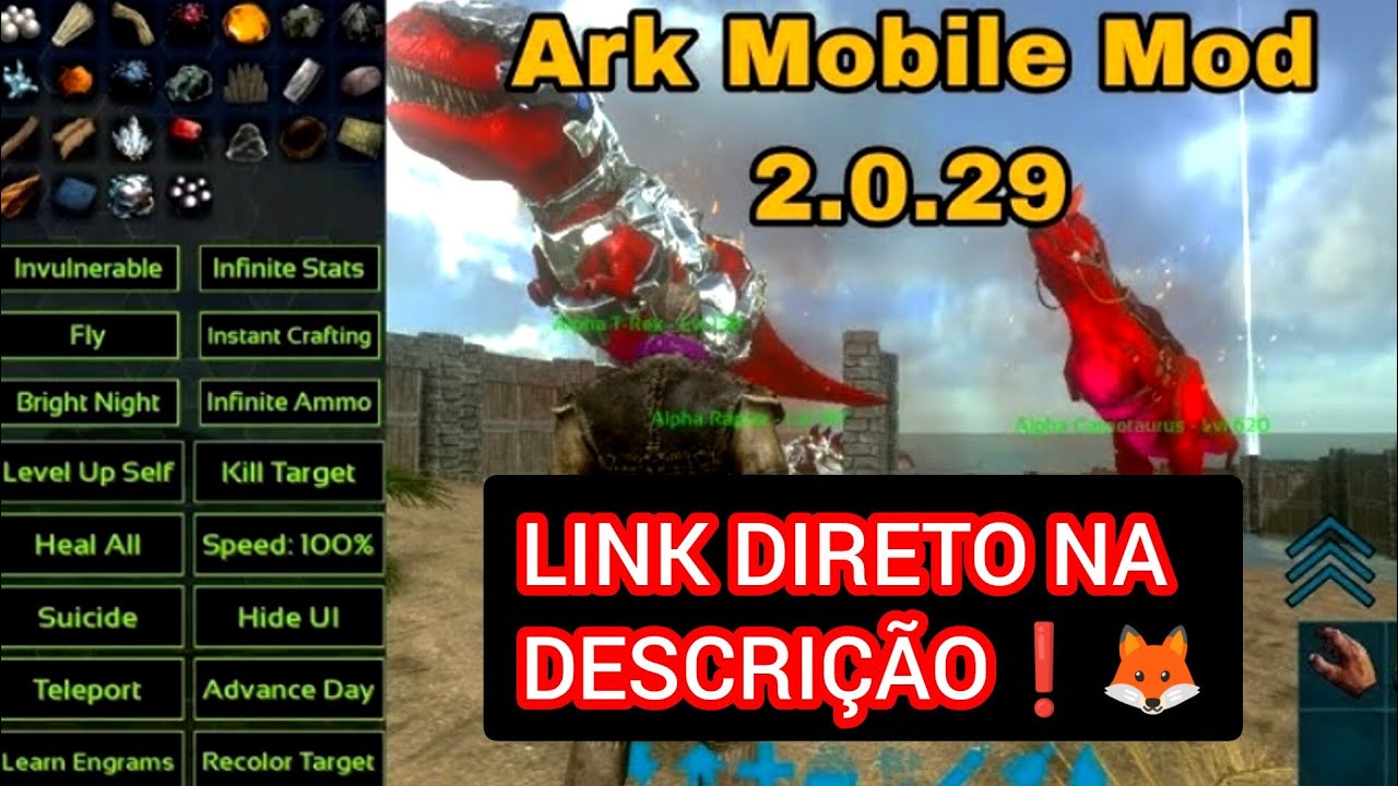 COMO ABAIXAR MEU MOD DO GOD CONSOLE VERS&Atilde;O 2.0.29 PARA ARK M&Oacute;BILE | LINK DIRETO NA DESCRI&Ccedil;&Atilde;O
