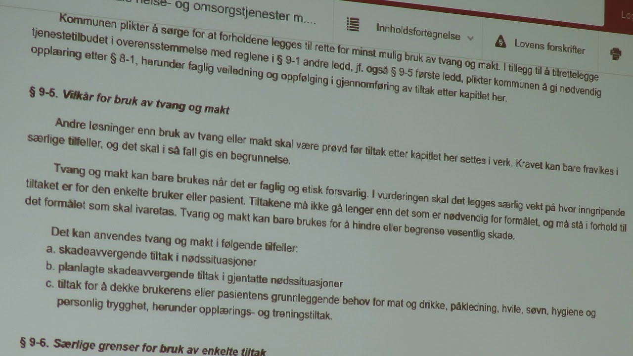 Bruk av tvang og makt mot psykisk utviklingshemmede