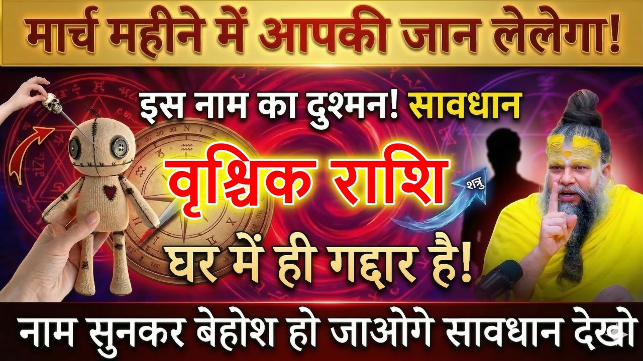 ⚠️वृश्चिक राशि 15 मार्च 2026 | इस नाम का दुश्मन आपकी जान ले लेगा! घर में ही गद्दार छुपा है सावधान 😱