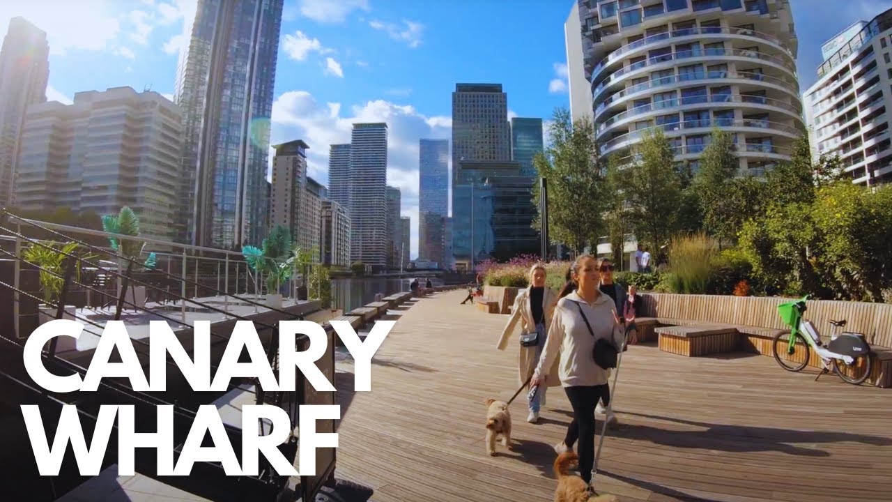 Canary Wharf 4K Silent Walking Tour, London, England