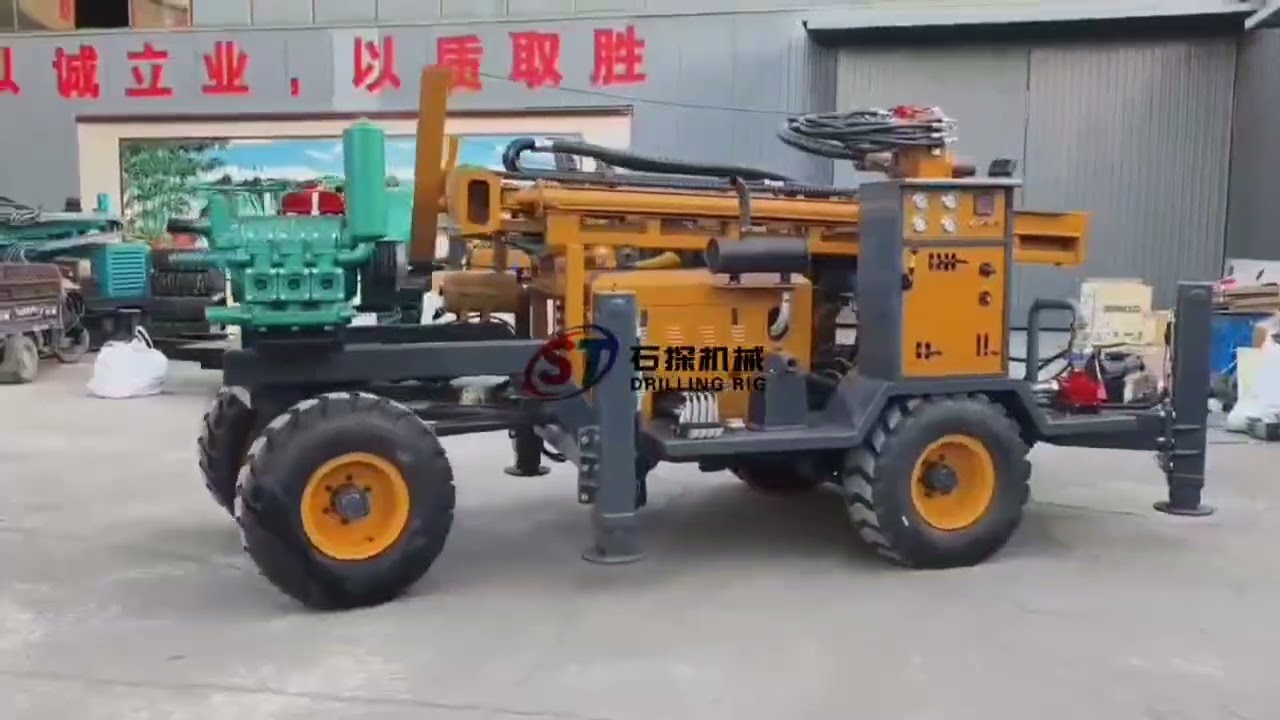 Wheels mounted Drill Rig With Mud Pump
