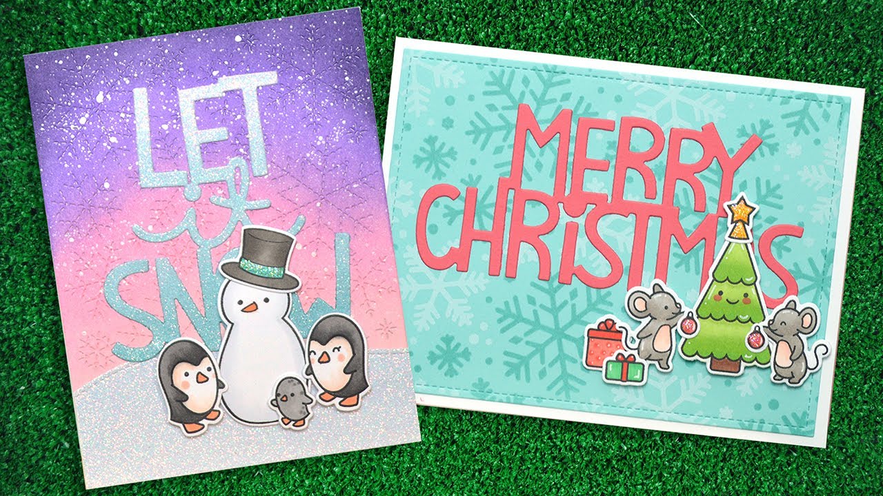 Two giant sentiment cards with Chari