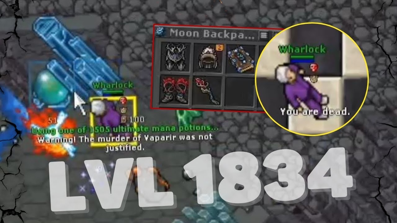 LEVEL 1834 PEGOU REDSULL AO VIVO! E PERDEU TUDO!  #tibia @UrsinhaClips