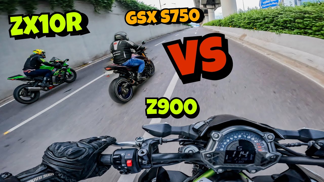 Kawasaki Ninja Zx10R Vs Z900 Vs Gsx S750 😱