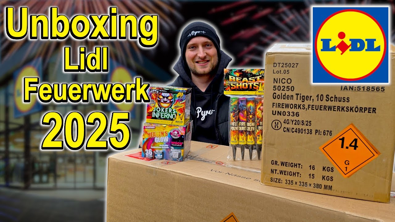 Lidl FEUERWERK Unboxing 2025 inkl. Effektvideos | Charge 2025 @Lidl
