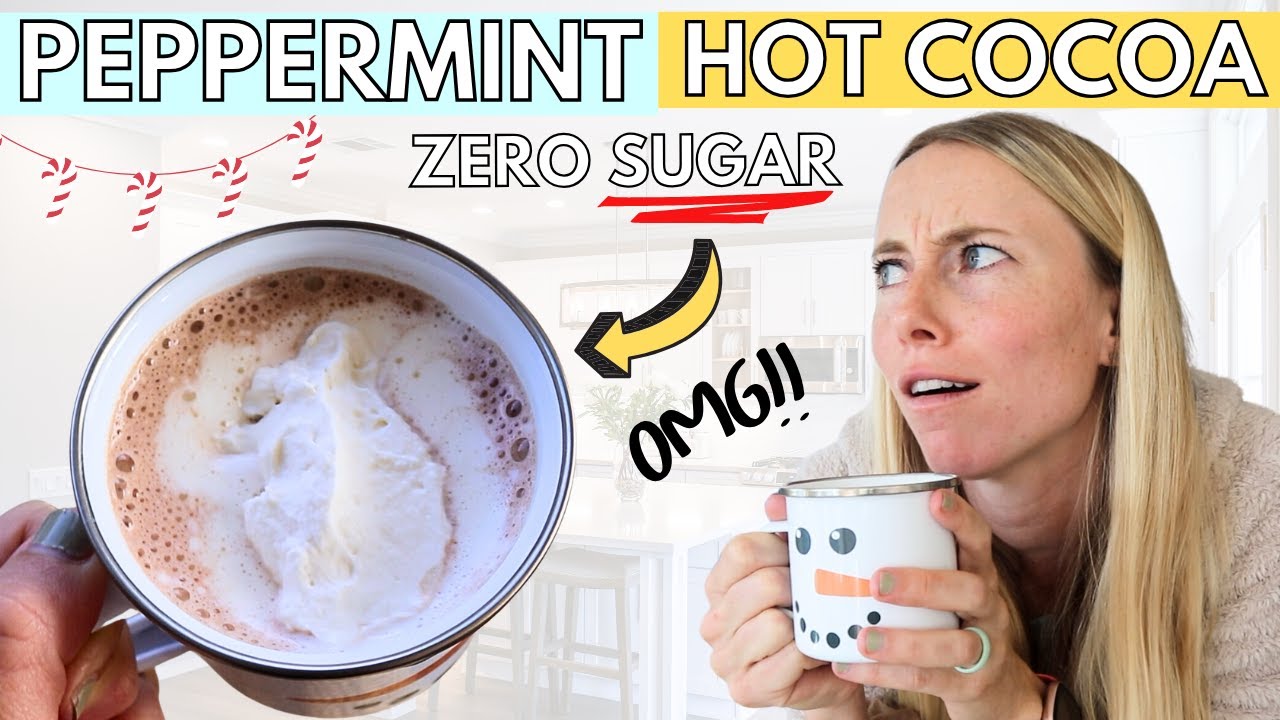 My *NEW* Peppermint Hot Chocolate Recipe [18 grams protein, zero added sugar!]