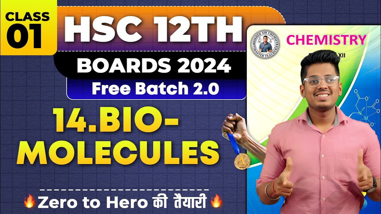 14. Biomolecules Class12th PYQs & Class 01 H.S.C Board Exam By Abhishek Sir Chemistry  #asc