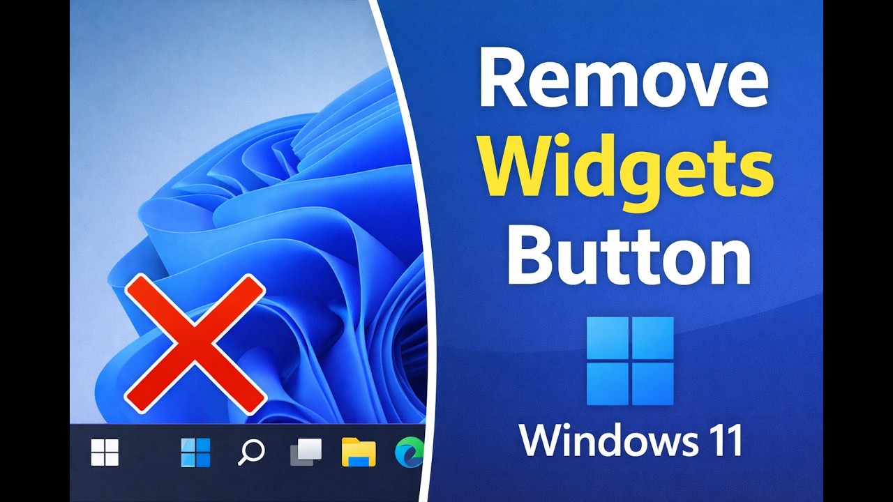 How to Remove Widgets button from Windows 11 Taskbar | GearUpWindows Tutorial
