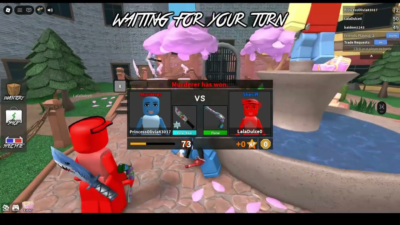 playing mm2 with my bff and my couisn