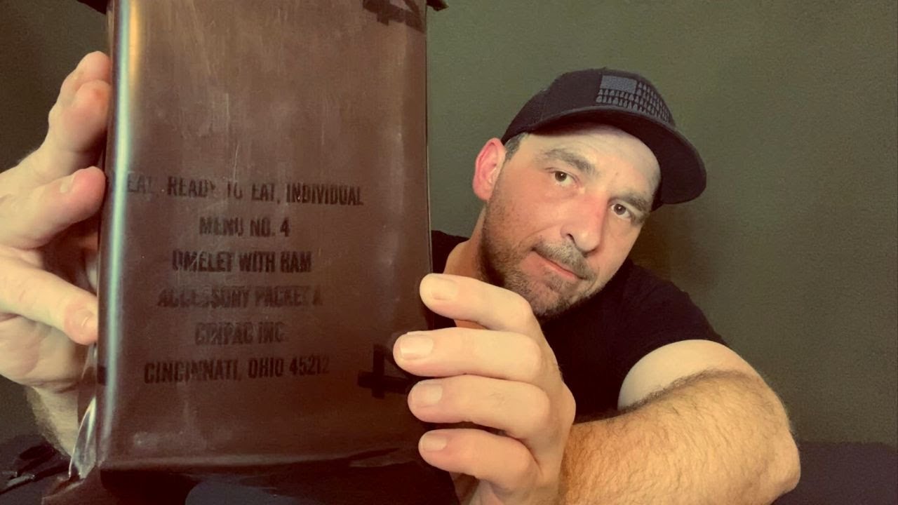 ASMR-1993 U.S.MRE Menu #4 Omelette With Ham Review.
