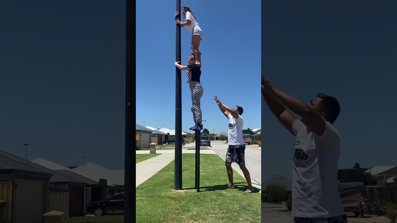 CRAZY STUNT ON STILTS! #circus #acrobatics #stunt #shorts #YoutubePartner