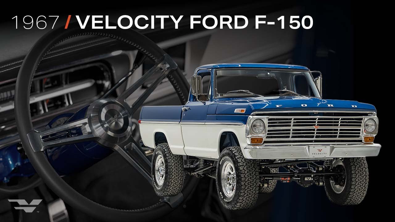 Classic Ford Truck Restomod | 1967 Velocity Ford F-150 in Midnight Blue & Magnolia White (S71741)