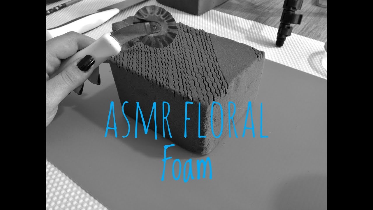 ASMR | WET & DRY FLORAL FOAM | Cutting, crinkly, squishy, water & soap sound