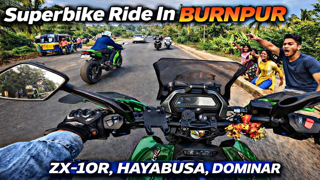  Burnpur Superbike Ride 🔥 | ZX10R vs Hayabusa vs Dominar | Public Reactions #superbike #zx10r 