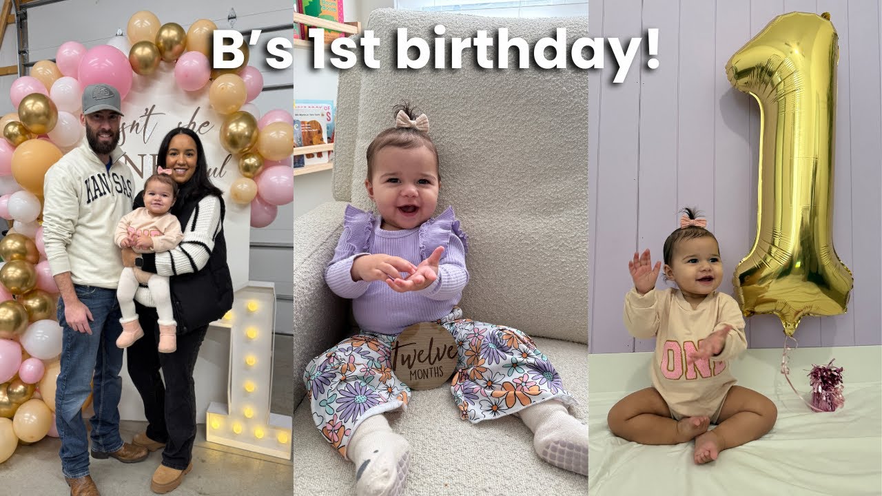 our daughter's 1st birthday vlog 🎀✨ party prep, running errands, spending time with family